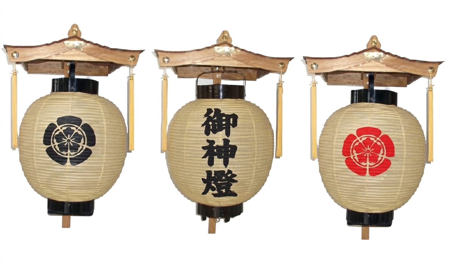 和紙丸型提灯(左右紋入り)